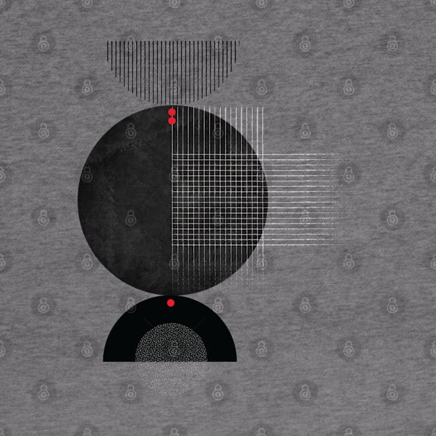 Black Sun Midcentury Geometric Abstract Print by Stonework Design Studio